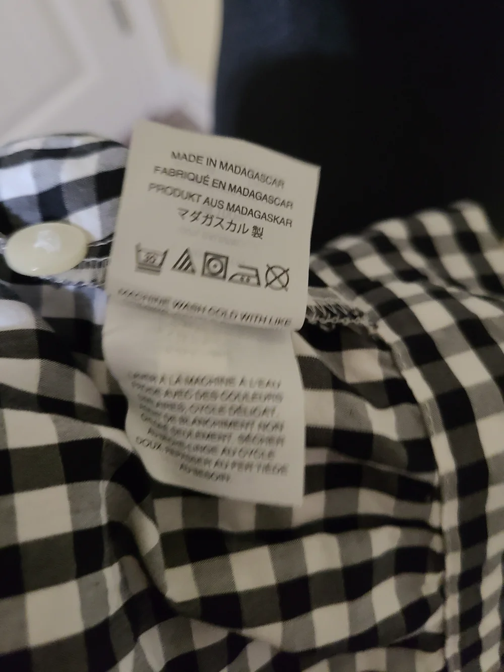 Madewell Black & White Gingham Wrap-Style Women’s Top Xxs